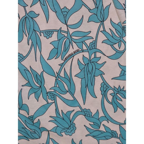 VINTAGE ALVERADO BESSI DRESS SIZE 14 FLORAL LONG SLEEVE ITALY COTTON - Picture 2 of 8